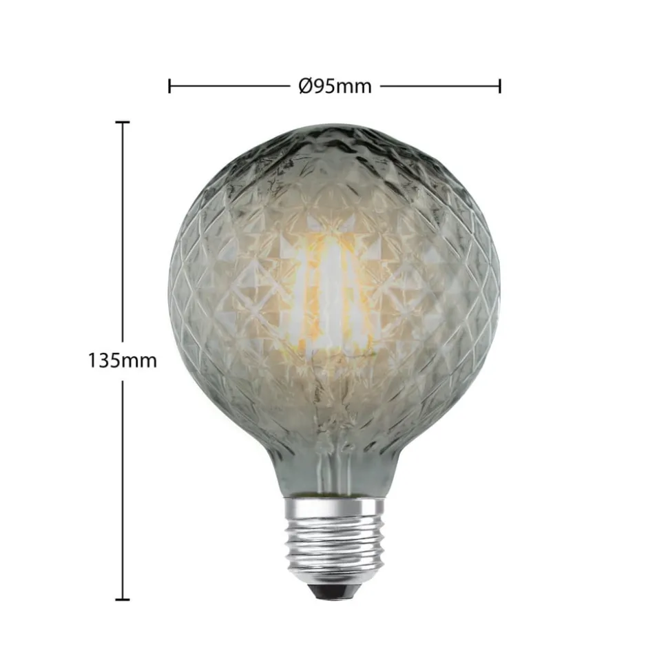 Lucande LED-pære E27 G95 4W 1.800K dæmpbar røg