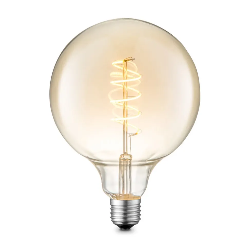 Lucande LED-pære E27 G125 4W 2.700K dæmpbar ravfarvet
