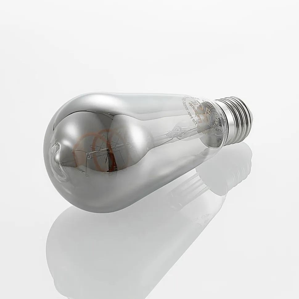 Lucande LED-pære E27 ST64 4W 1.800K dæmpbar titan