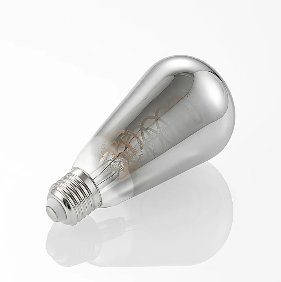 Lucande LED-pære E27 ST64 4W 1.800K dæmpbar titan