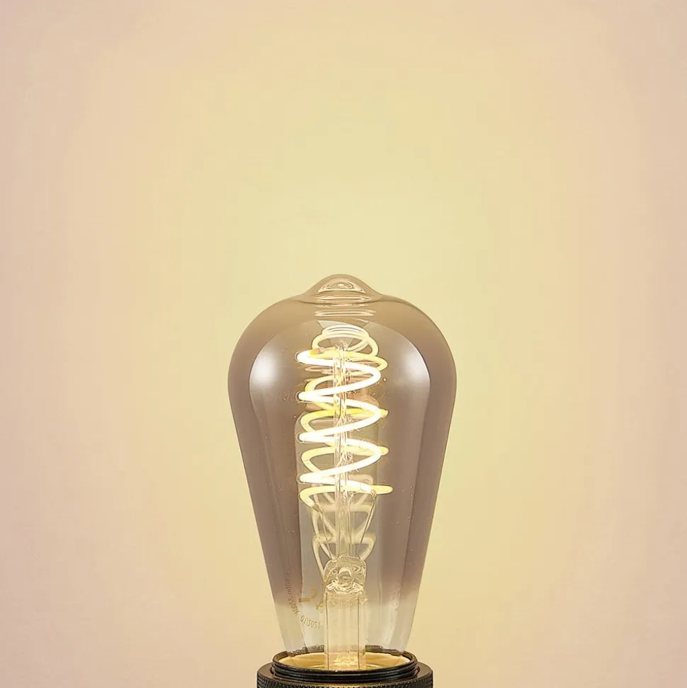 Lucande LED-pære E27 ST64 4W smoke 1.800 K dæmpbar