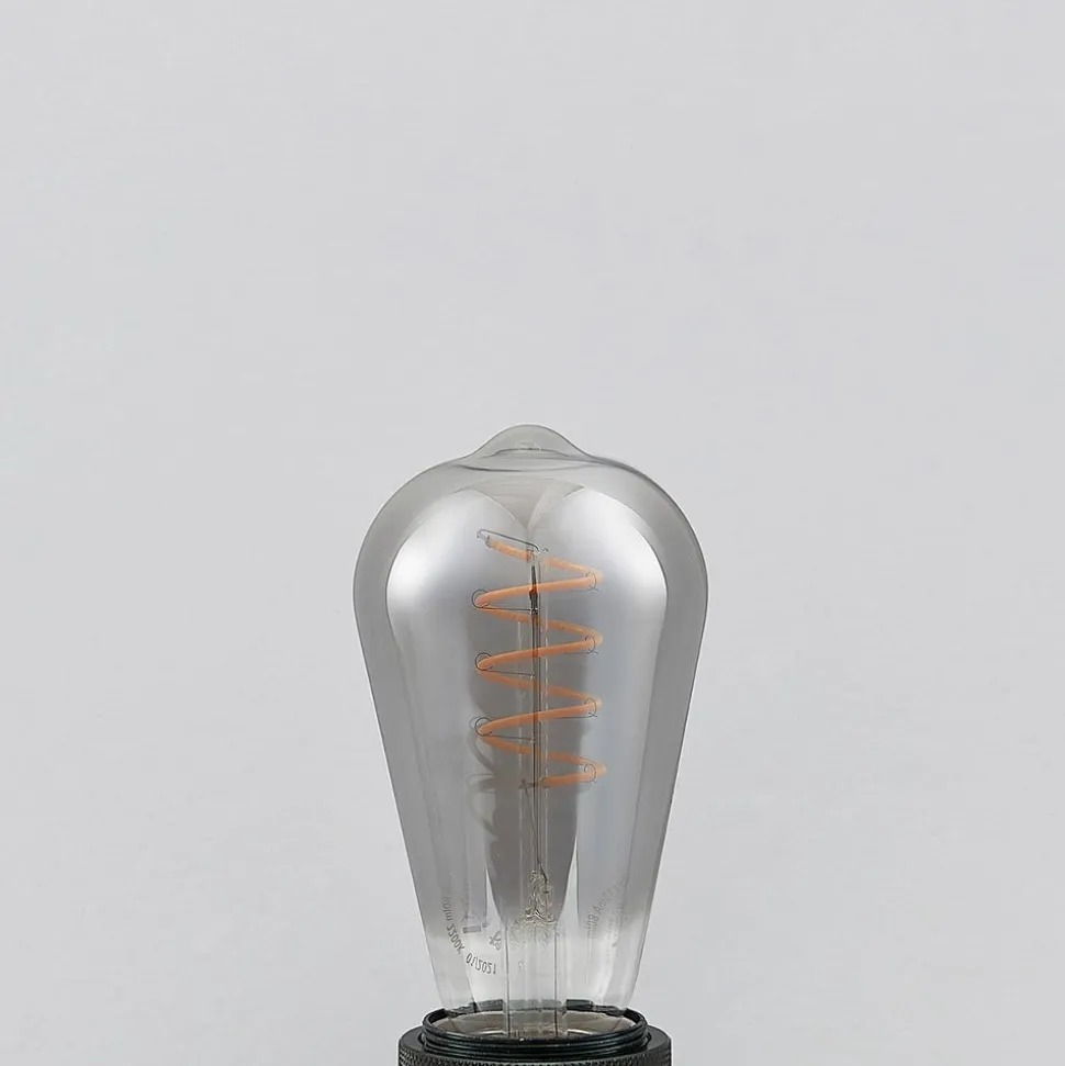 Lucande LED-pære E27 ST64 4W smoke 1.800 K dæmpbar