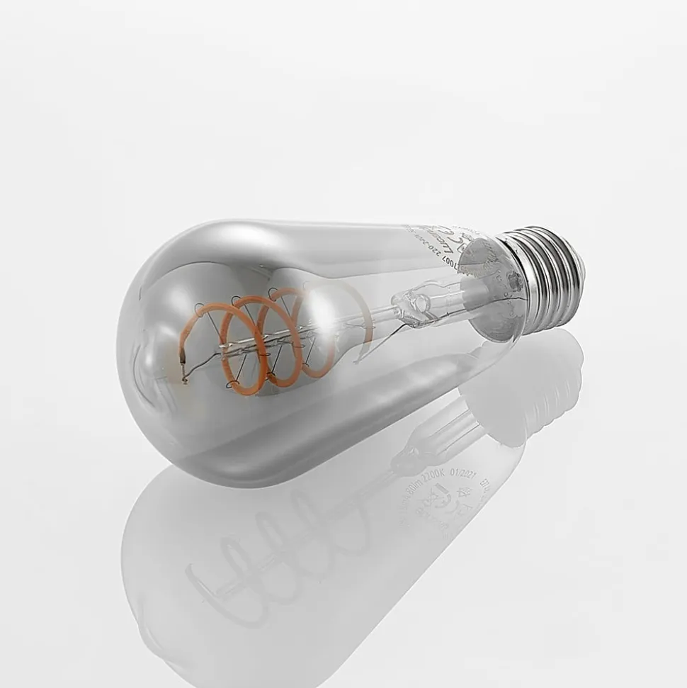 Lucande LED-pære E27 ST64 4W smoke 1.800 K dæmpbar