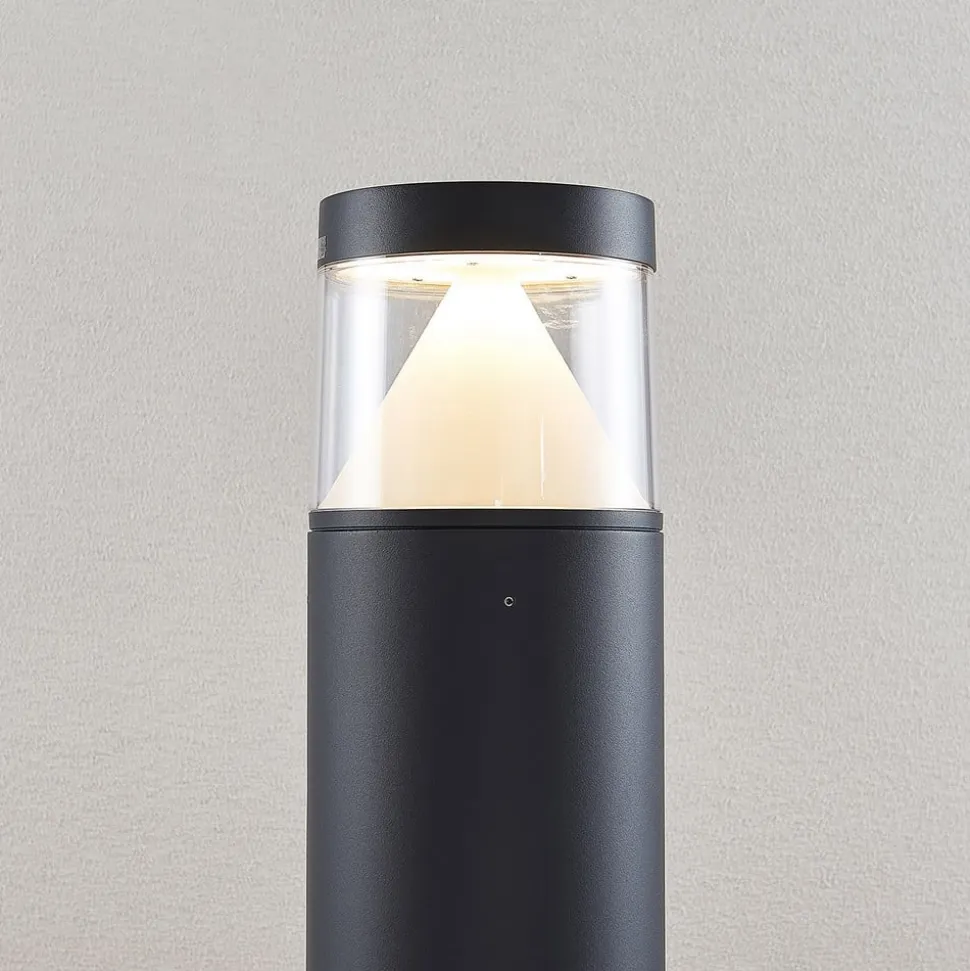 Lucande LED-pullert Darja, antracit, metal, 100 cm, IP54