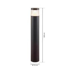 Lucande LED-pullert Darja, antracit, metal, 100 cm, IP54