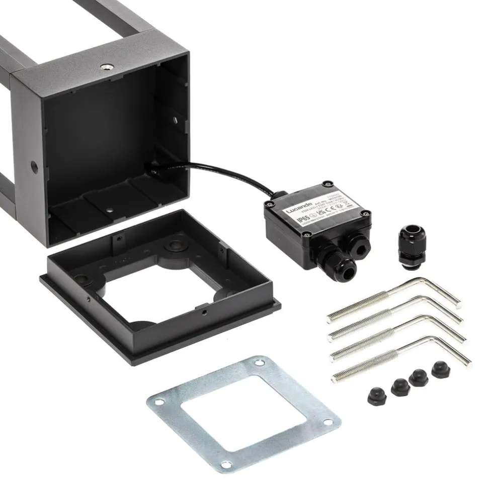 Lucande LED-sokkellampe Carlota, 50 cm, antracit, aluminium