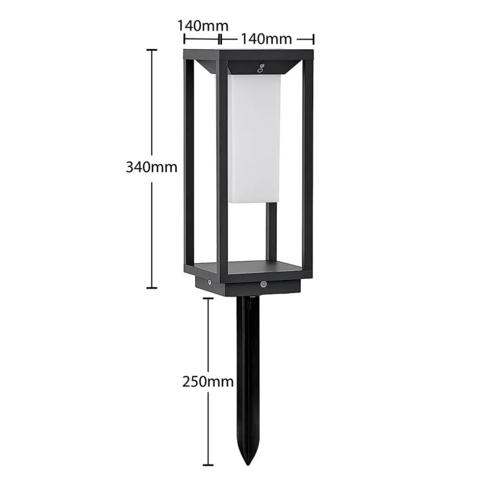 Lucande LED-sokkellampe Eliel, 34 cm, antracit, IP54