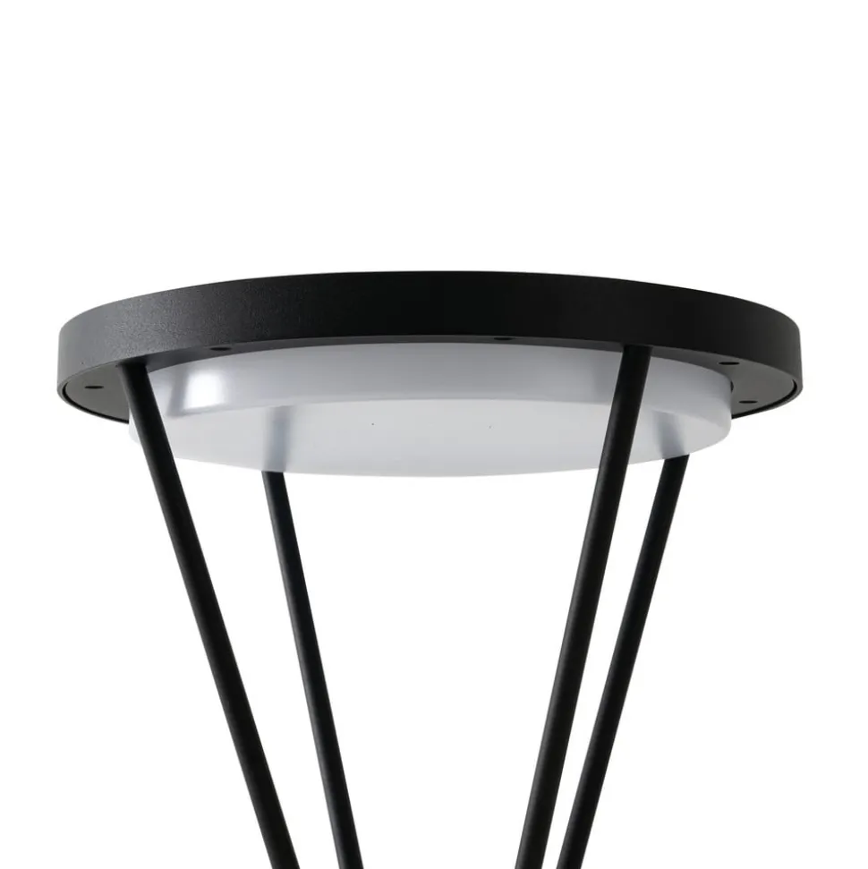 Lucande LED-sokkellampe Elario, 44 cm, sort, sensor