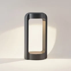 Lucande LED-sokkellampe Habsa, 30 cm, antracit, metal