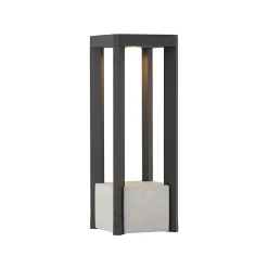 Lucande LED-sokkellampe Kalisa, IP65, 42 cm, grå, metal