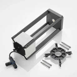 Lucande LED-sokkellampe Kalisa, IP65, 42 cm, grå, metal