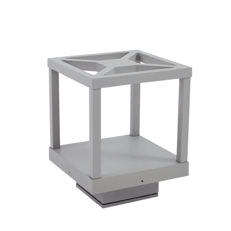 Lucande LED-sokkellampe Lealan, grå, metal, 23 cm, IP54