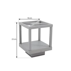Lucande LED-sokkellampe Lealan, grå, metal, 23 cm, IP54