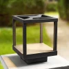 Lucande LED-sokkellampe Lealan, sort, metal, 23 cm, IP54