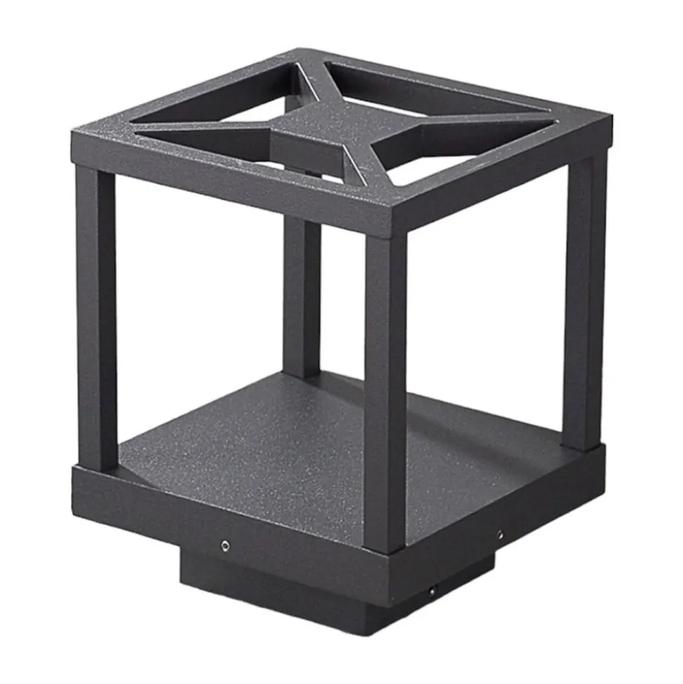 Lucande LED-sokkellampe Lealan, sort, metal, 23 cm, IP54