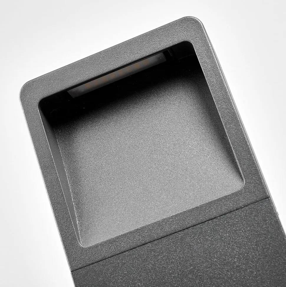 Lucande LED-sokkellampe Leya, 4 stk, 35cm, antracit, IP54