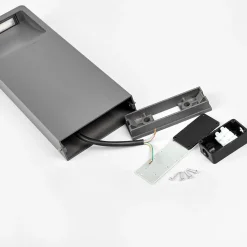 Lucande LED-sokkellampe Leya, 4 stk, 35cm, antracit, IP54