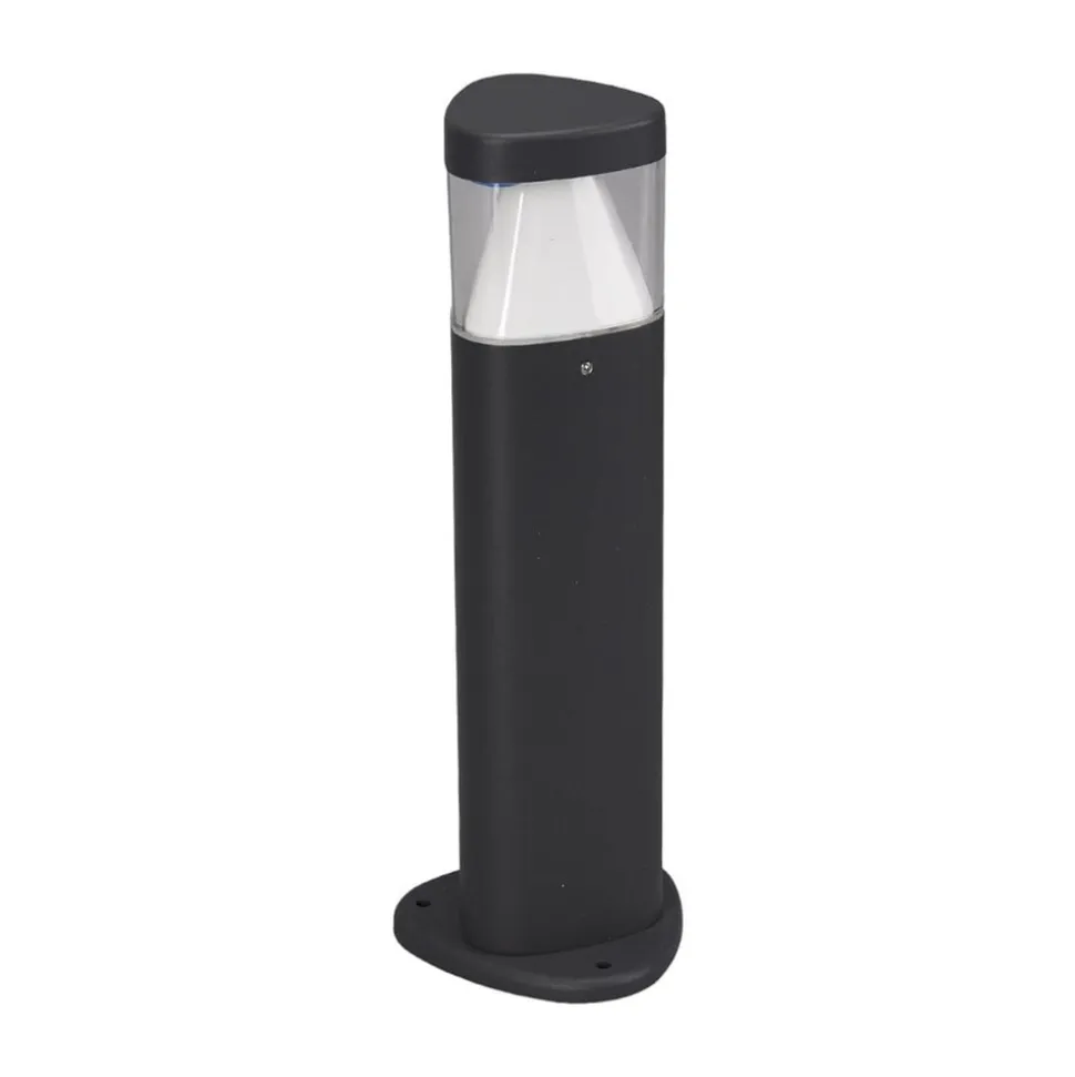 Lucande LED-sokkellampe Milou, højde 30 cm, antracit, aluminium