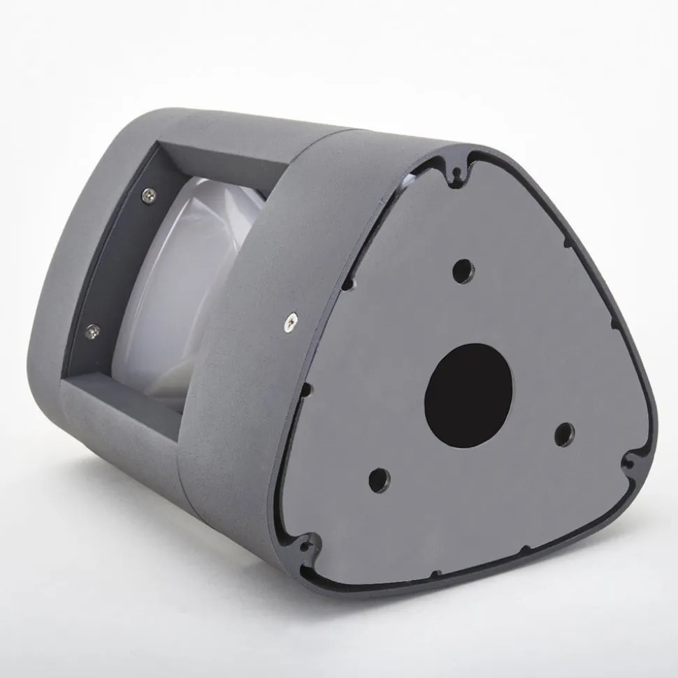 Lucande LED-sokkellampe Pirron, 20 cm, trekantet, IP54