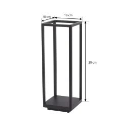 Lucande LED-sokkellampe Thorvid, højde 50 cm, sort
