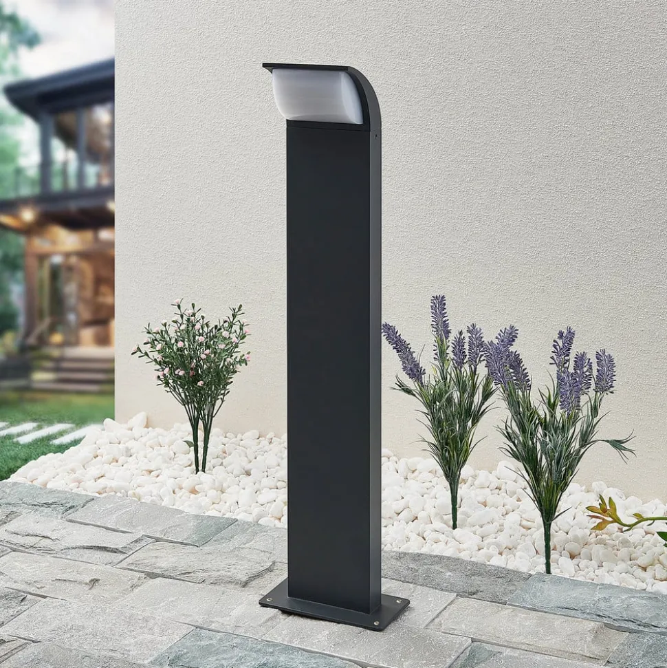 Lucande LED-sokkellampe Tinna, 60 cm, antracit, IP65