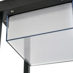 Lucande LED-solcellebordlampe Tilena, kantet, sort, dæmpbar