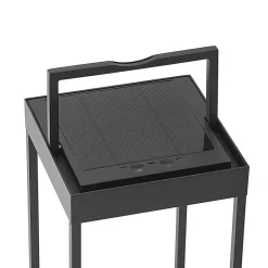 Lucande LED-solcellelampe Lynzy, 58 cm, sort, metal, IP65