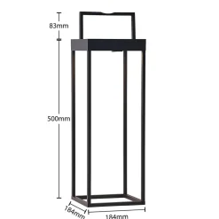 Lucande LED-solcellelampe Lynzy, 58 cm, sort, metal, IP65