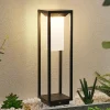 Lucande LED-solcellelampe Eliel, højde 50 cm, sort
