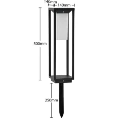 Lucande LED-solcellelampe Eliel, højde 50 cm, sort