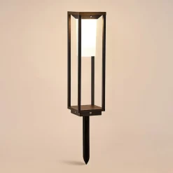 Lucande LED-solcellelampe Eliel, højde 50 cm, sort