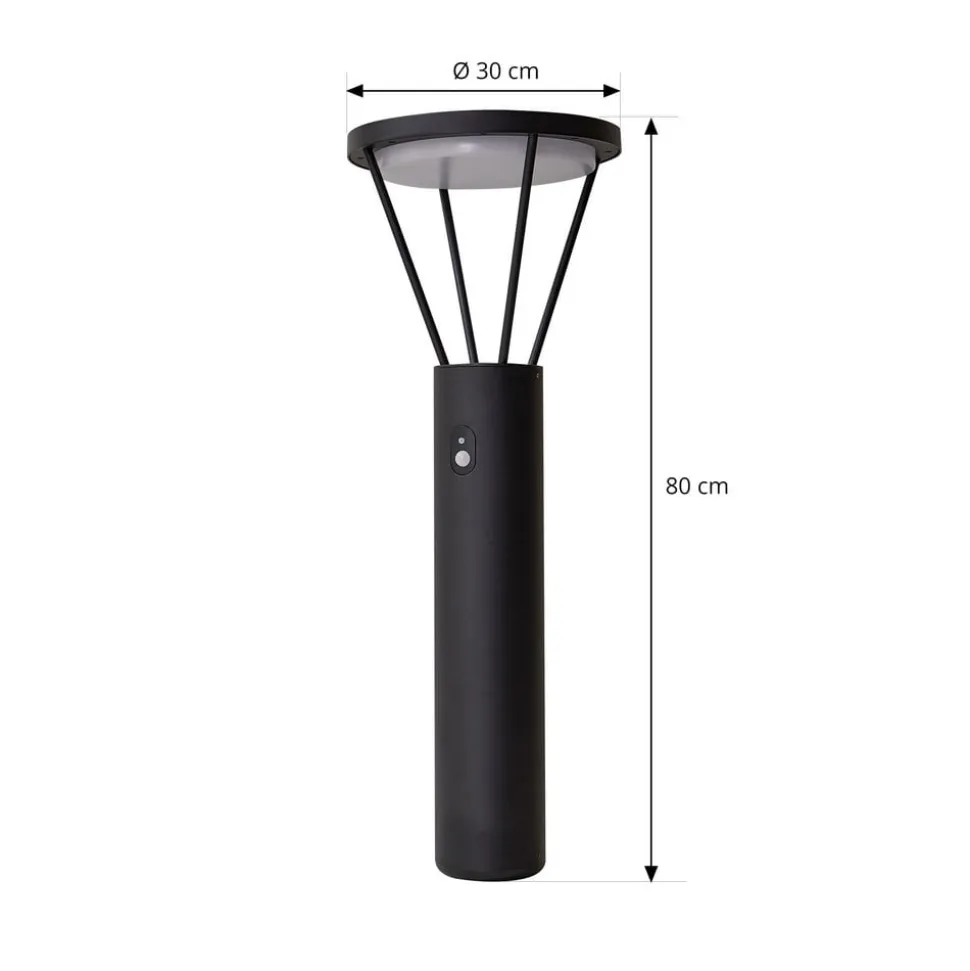 Lucande LED-solcellelampe Elario, 80 cm, CCT, sensor