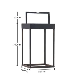 Lucande LED-solcellelampe Lynzy, 38 cm, sort, metal, IP65