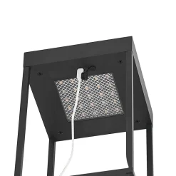 Lucande LED-solcellelampe Lynzy, 38 cm, sort, metal, IP65