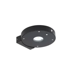 Lucande LED-solcelle-væglampe Tavon, rund, sort, sensor