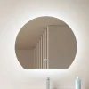 Lucande LED-spejl Celestiel, halvcirkelformet, CCT, Ø 50 cm