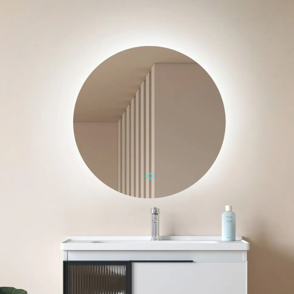 Lucande LED-spejl Celestiel, rund, opvarmbar, CCT, Ø 60 cm