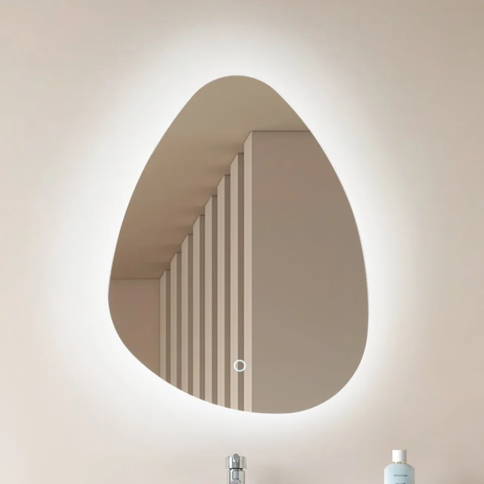 Lucande LED-spejl Celestiel, dråbeformet, CCT, 60 cm