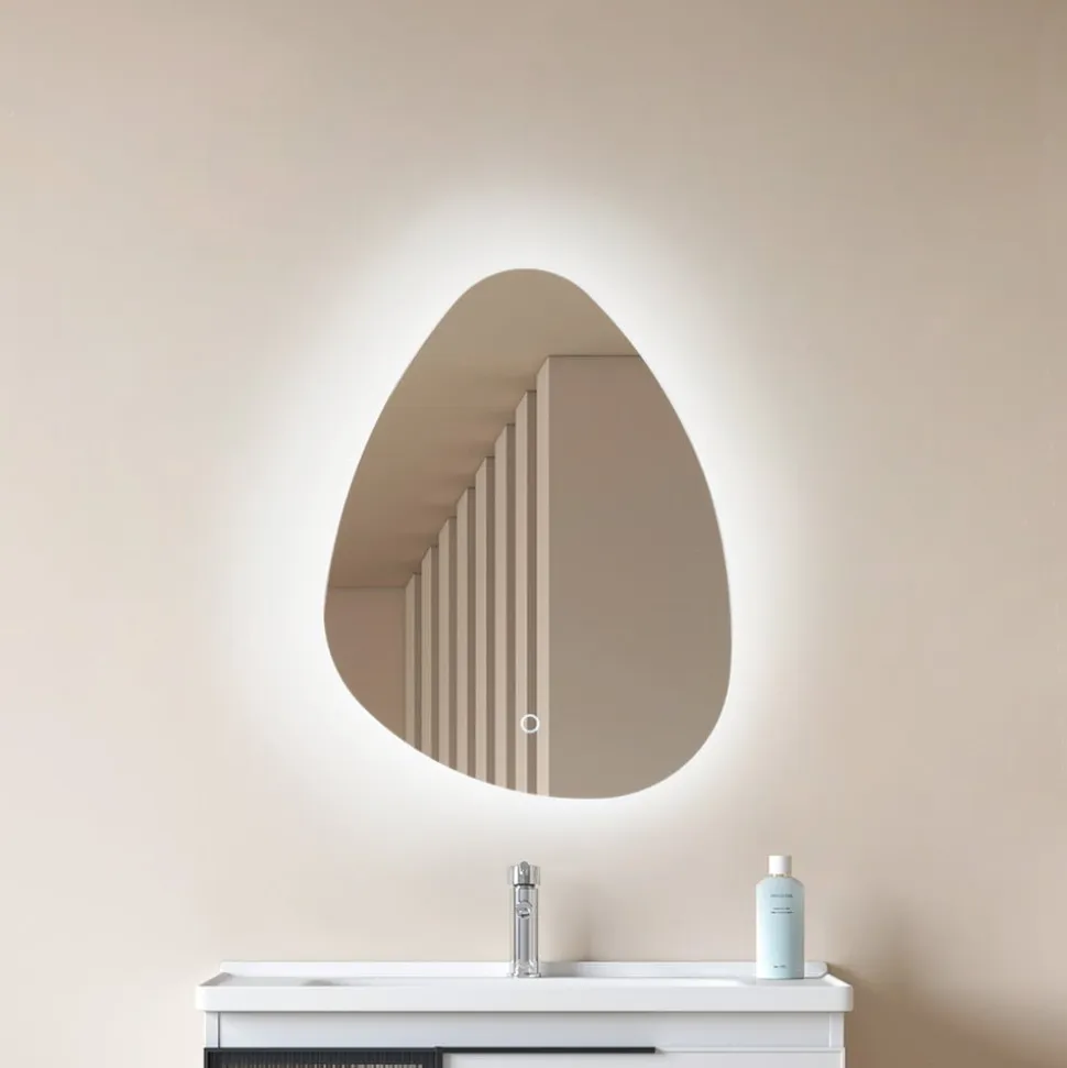 Lucande LED-spejl Celestiel, dråbeformet, CCT, 60 cm