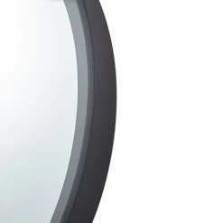 Lucande LED-spejl Lelin, Ø 60 cm, sort, aluminium, CCT