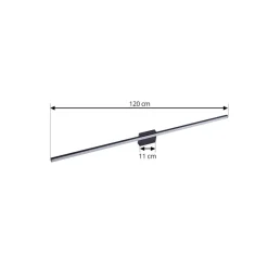 Lucande LED-spejllampe Kivana, sort, metal, 120 cm IP44