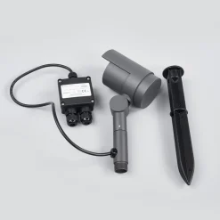 Lucande LED-spot med jordspyd Beatrix, antracit, aluminium, 45,7 cm