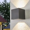 Lucande LED-udendørs væglampe Merjem, 10 cm, op/ned, IP54