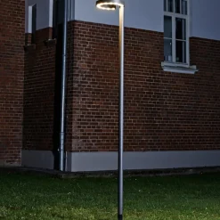 Lucande LED-udendørslampe Jannis, antracit, metal, 200 cm