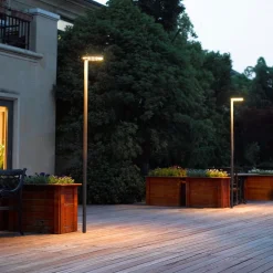 Lucande LED-udendørslampe Jannis, antracit, metal, 200 cm