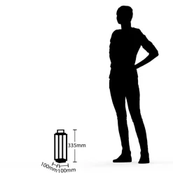 Lucande LED-udendørslampe Mirina, sort, genopladeligt batteri, touch-dæmper
