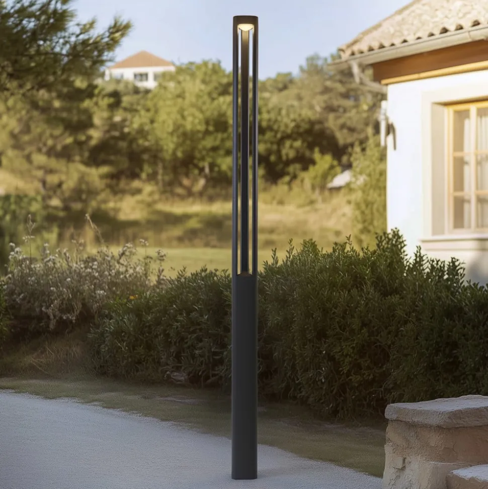 Lucande LED-udendørslampe Pirron, 230 cm, antracit, IP65