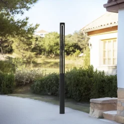 Lucande LED-udendørslampe Pirron, 230 cm, antracit, IP65