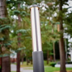 Lucande LED-udendørslampe Sidny, 220 cm, antracit, IP54