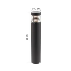 Lucande LED-vejlampe, 65 cm, antracit, metal, IP54